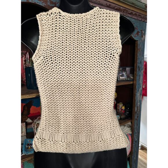 MALO THICK CHUNKY KNIT SOFTEST CASHMERE/SILK SLEEVELESS TOP 40 - Picture 6 of 13